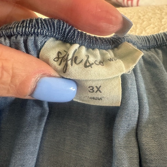 Style & Co. Light Blue Ruffle Blouse - Picture 3 of 3